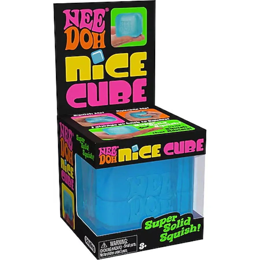 Schylling Needoh Nice Cube Sensory Squishy Stres Oyuncağı - Süper Yumuşak Kare Squish Oyuncak - Mavi