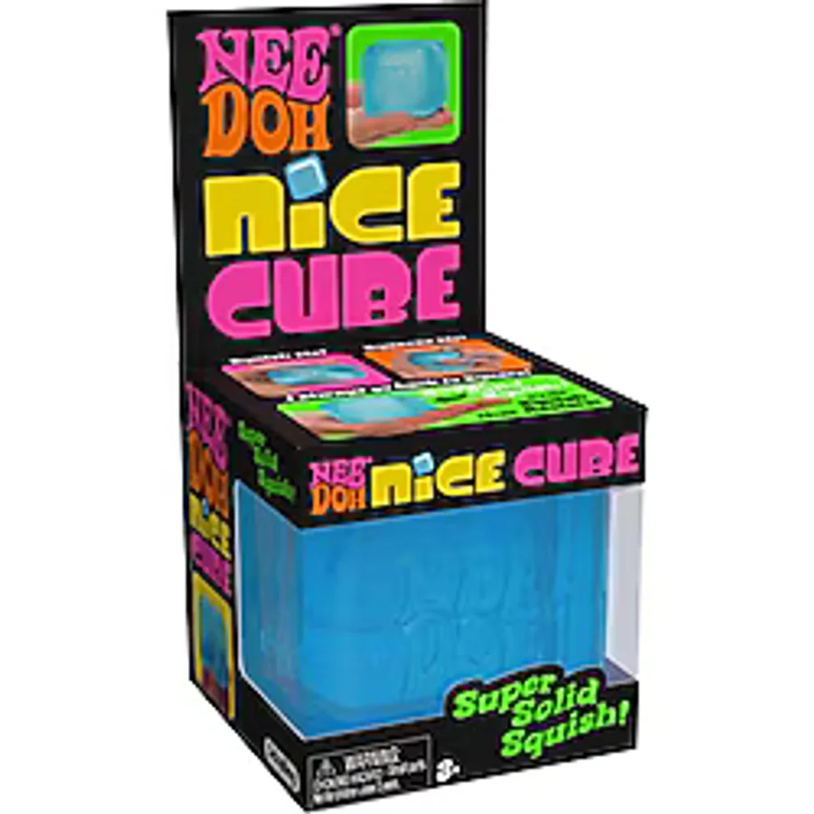 Schylling Needoh Nice Cube Sensory Squishy Stres Oyuncağı - Süper Yumuşak Kare Squish Oyuncak - Mavi