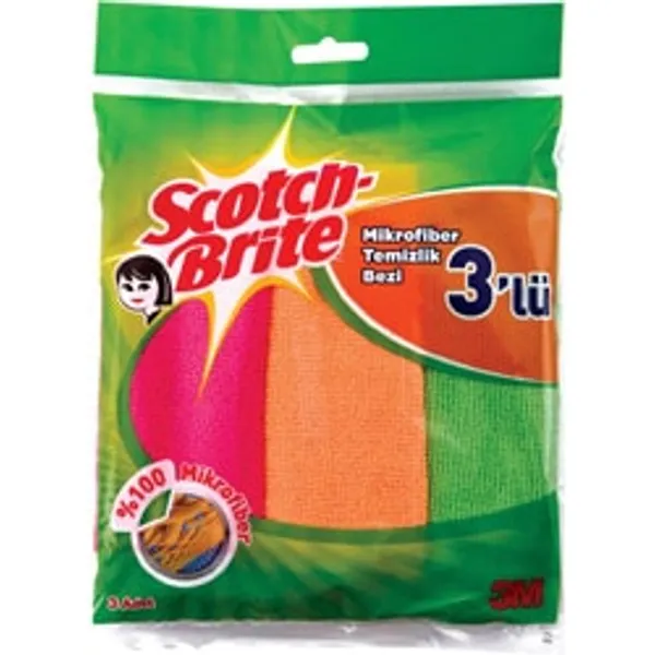 Scotch-Brite Çok Renkli 3'lü Temizlik Bezi