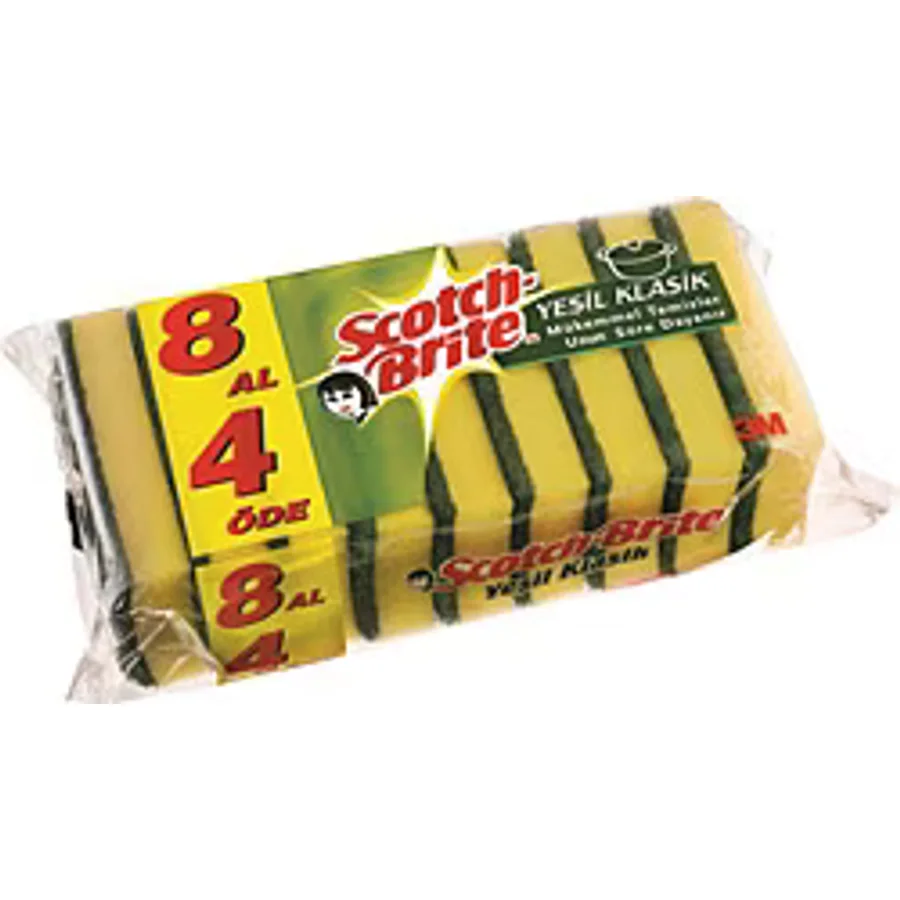 Scotch-Brite Klasik Yeşil 8'li Bulaşık Süngeri