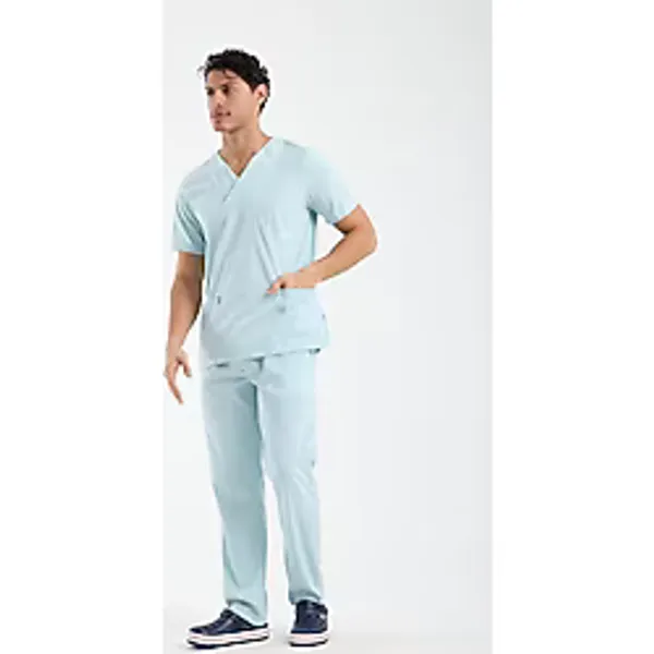 Scrubs Erkek Doktor Üniforması - Likralı Medikal Forma - Carex - Camgöbeği - 3XL