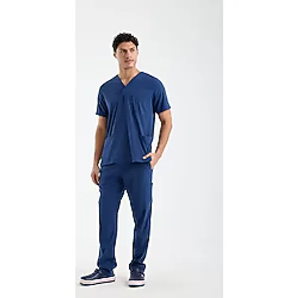 Scrubs Erkek Doktor Üniforması - Likralı Medikal Forma - Carex - Lacivert - XL