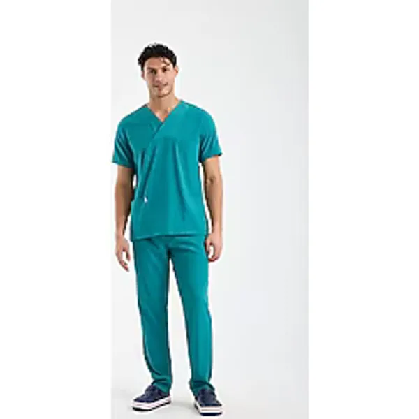 Scrubs Erkek Doktor Üniforması - Likralı Medikal Forma - Carex - Mint Yeşili - XL