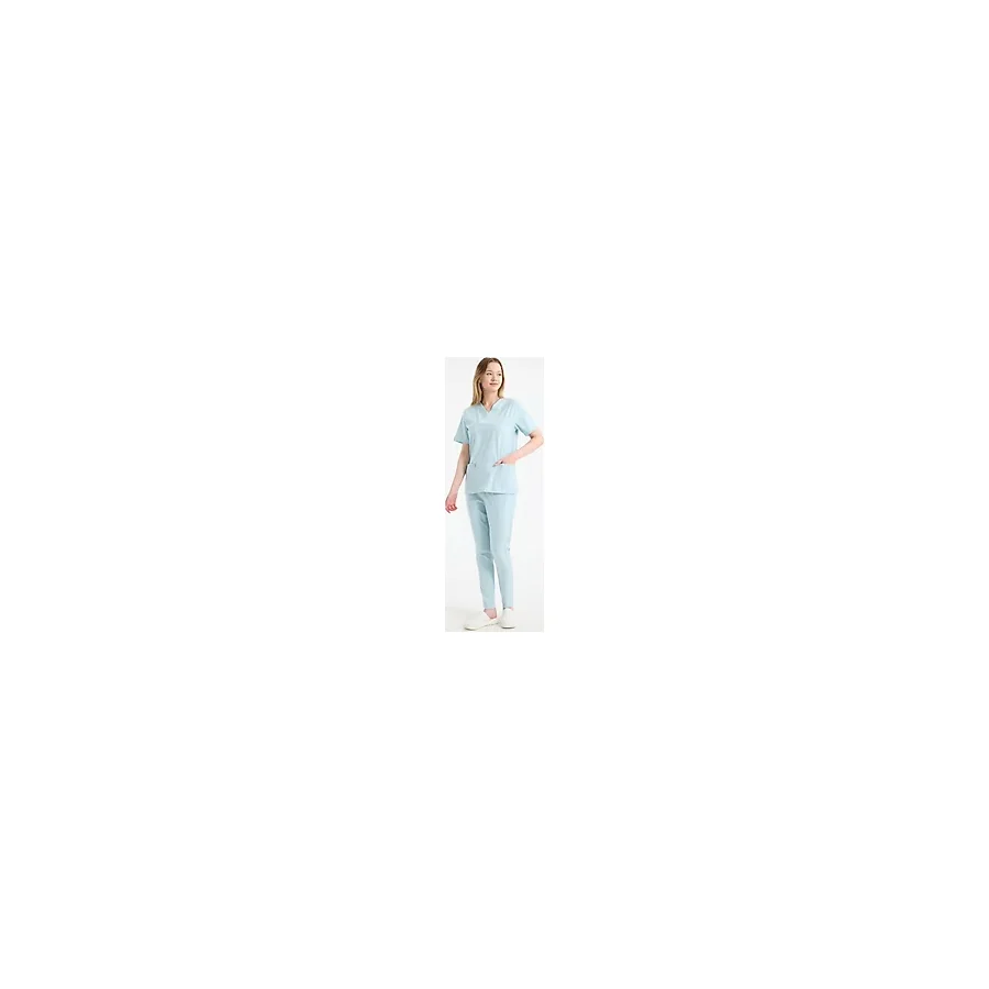 Scrubs Kadın Doktor Üniforması Üst Forma - Likralı Medikal Giyim Carex - Camgöbeği - 2XL