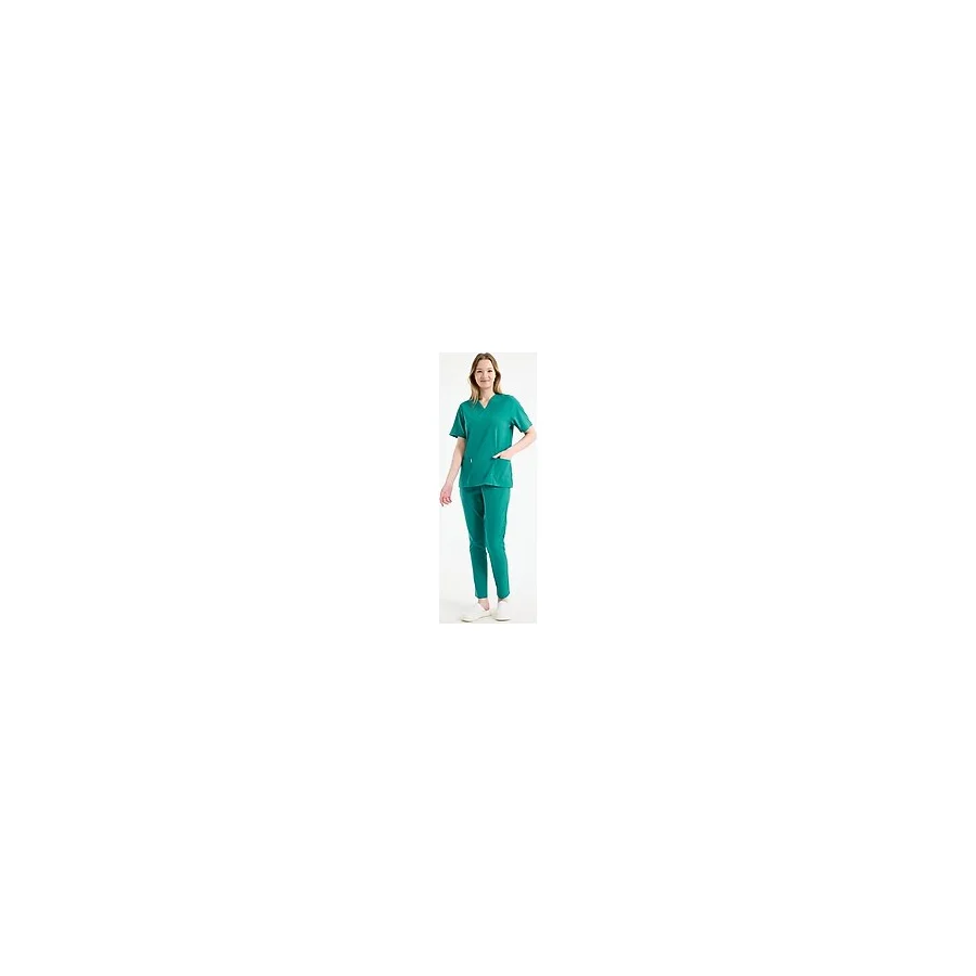 Scrubs Kadın Doktor Üniforması Üst Forma - Likralı Medikal Giyim Carex - Mint Yeşili - 2XL