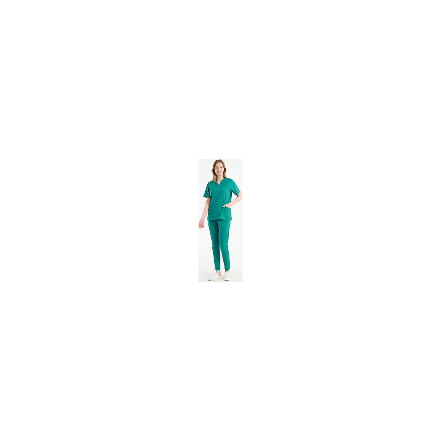 Scrubs Kadın Doktor Üniforması Üst Forma - Likralı Medikal Giyim Carex - Mint Yeşili - XL