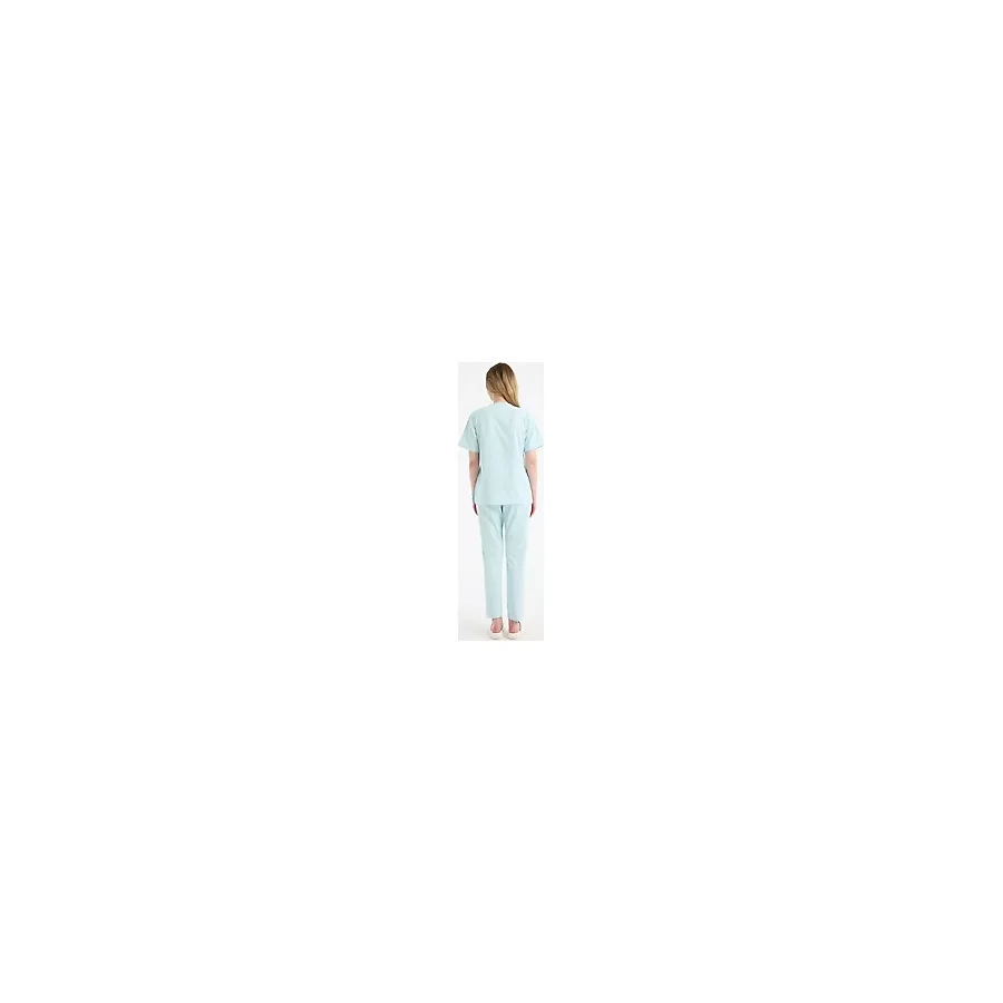 Scrubs Kadın Doktor Üniforması Üst Forma - Likralı Medikal Giyim Carex - Su Yeşili - 2XL