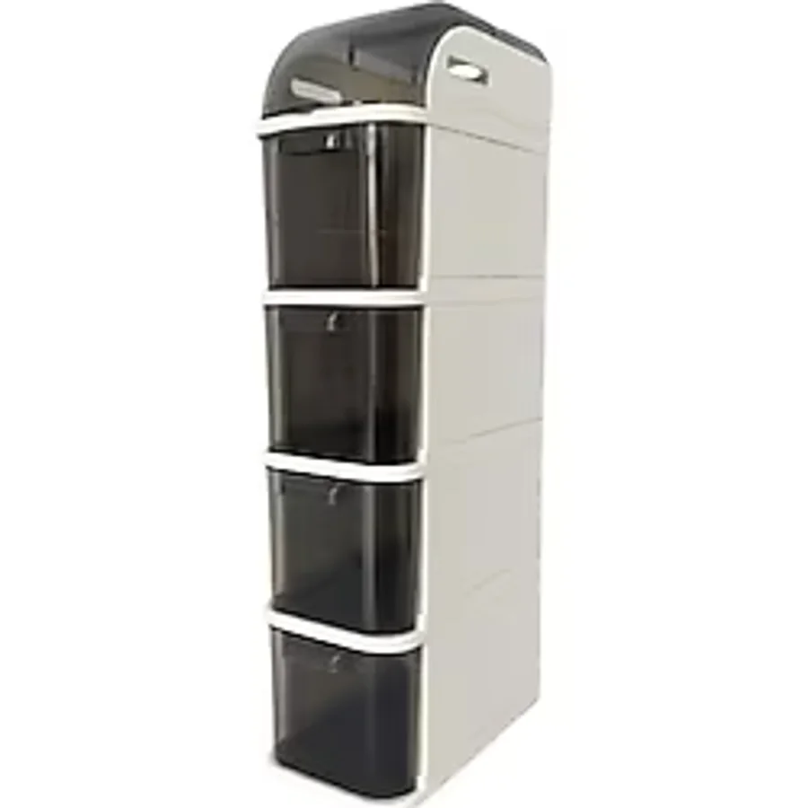SDT Group Pro Slim Tekerlekli Dolap, 4 Çekmeceli Banyo Mutfak Organizer, 95X20X38.5 cm - 0-Koyu Mavi - Option-1