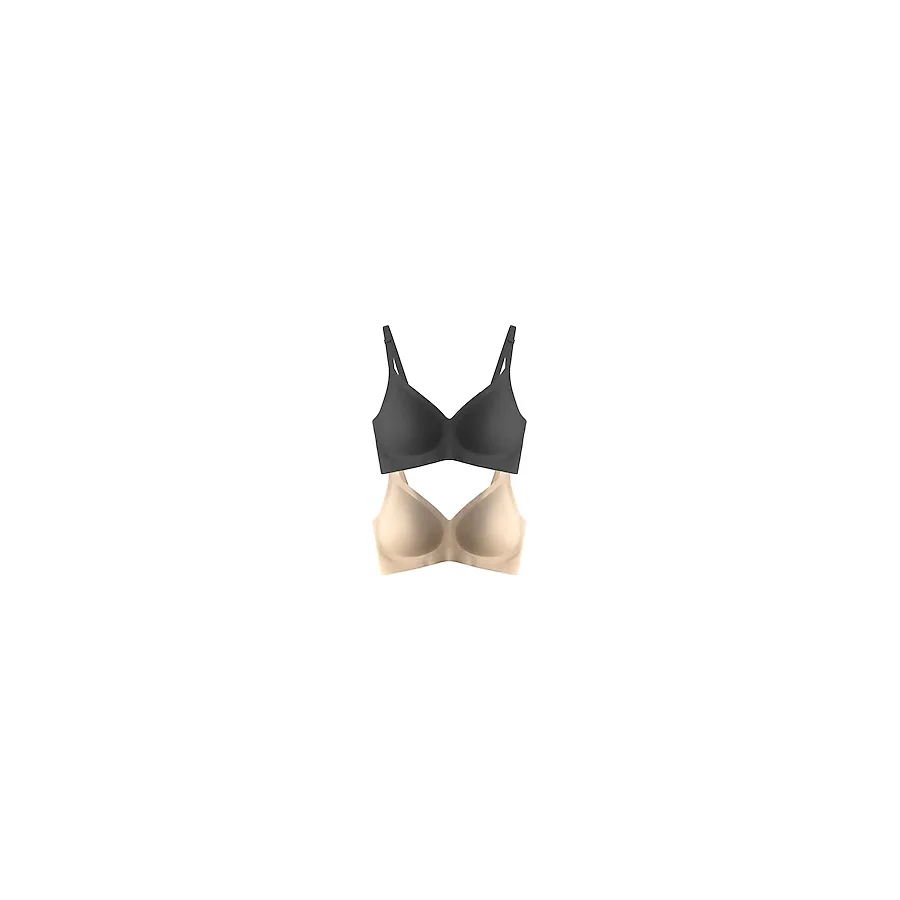 Seamless Bra - Soft Lazer Kesim Balensiz Ayarlanabilir Askılı Dikişsiz Kadın Sütyen 2'li Paket-2