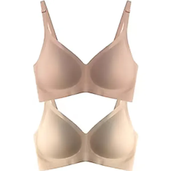 Seamless Bra - Soft Lazer Kesim Balensiz Ayarlanabilir Askılı Dikişsiz Kadın Sütyen 2'li Paket-3