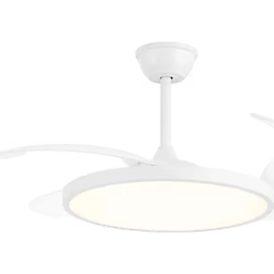 SeckinStore Helios Castor Uzaktan Kumandalı 95W 3 Renk Işıklı Gizli Kanatlı LED Tavan Vantilatörü Tavan Lambası HS9310 - Beyaz