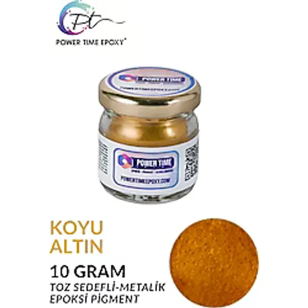 Sedefli Metalik Toz Pigment Boya Koyu Altın Deep Gold Epoksi İçin