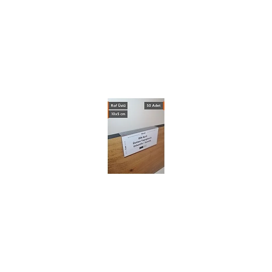 Şeffaf Etiket 50 Adet Pvc Şeffaf Etiketlik Isimlik Yapışkanlı Dik Açılı Etiket Cebi Plastik L Etiketlik Parlak Etiket Kart Koyma Cebi Etiket Koruyucu Cep - Raf Üstü - 10x5 cm