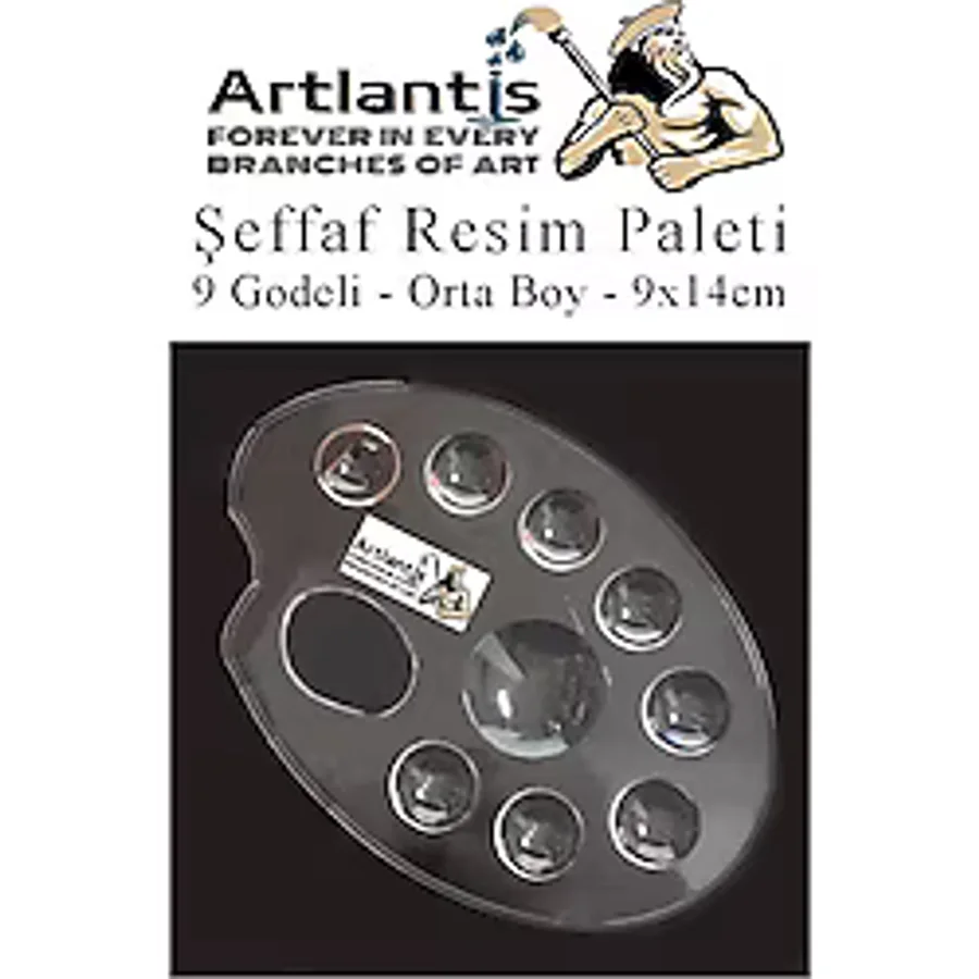 Şeffaf Resim Paleti Plastik 1 Adet Godeli Ressam Paleti Boyama Paleti Akrilik Boya Guaj Boya Suluboya