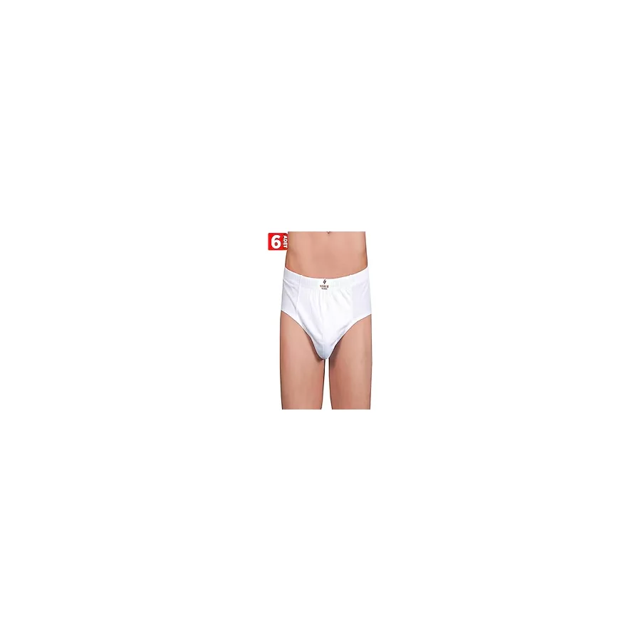 Seher Yıldızı Beyaz 6'lı Paket %100 Pamuk Erkek Slip Külot 0005