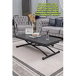 Sehpam Akıllı Sehpa Mini Juppo Üst Tabla Mdf Oval Köşe Alt Ayak Siyah Dışa Kıvrım