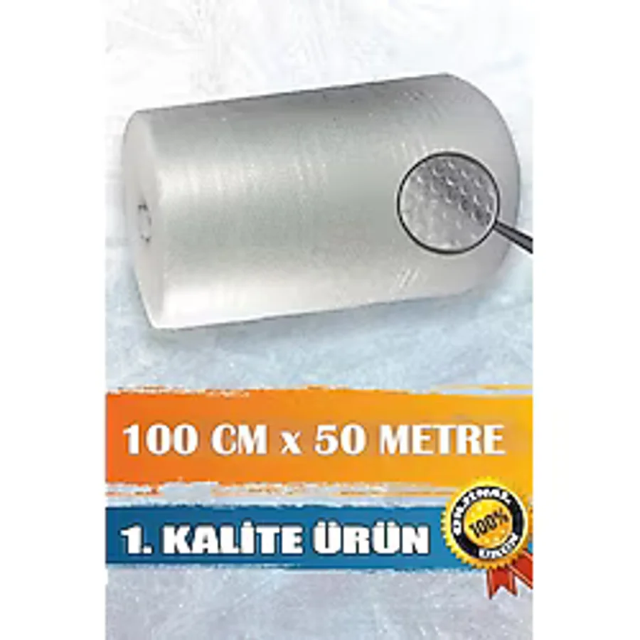 Şehzat Balonlu Naylon Balonlu Poşet Patpat Havalı Naylon Pat Pat Ambalaj Pat Pat - 100 cm x 50 Metre - Beyaz - 100 CM X 50 MT