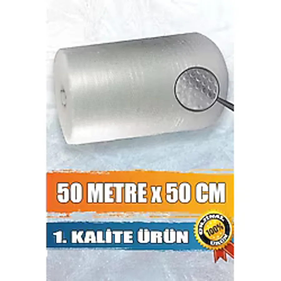 Şehzat Balonlu Naylon Balonlu Poşet Patpat Havalı Naylon Pat Pat Ambalaj Pat Pat - 50 cm x 50 metre - Beyaz - 50 CM X 50 MT