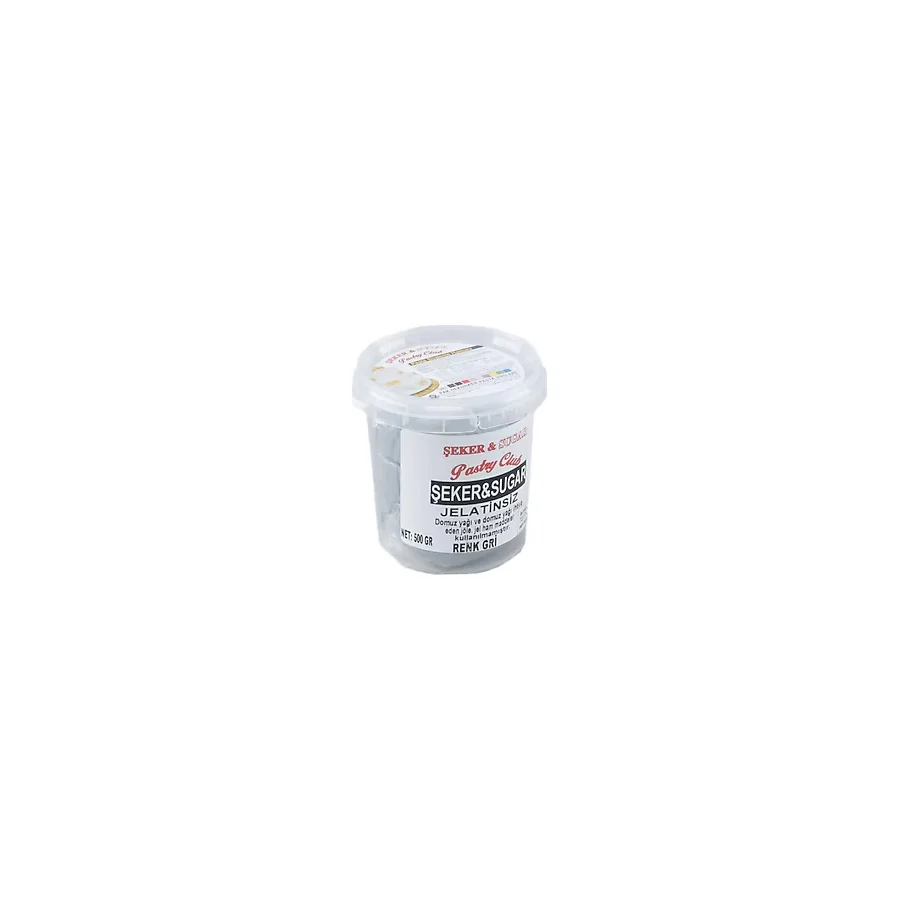 Şeker Sugar Şeker Hamuru Pasta Süsleme Hamuru 500 Gr Gri
