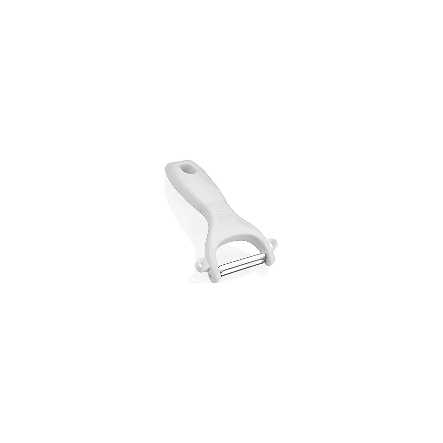 Selenica Ergonomik Sebze ve Meyve Soyacağı, Paslanmaz Çelik Döner Bıçaklı, Plastik Saplı, Beyaz, 13x6x2 cm