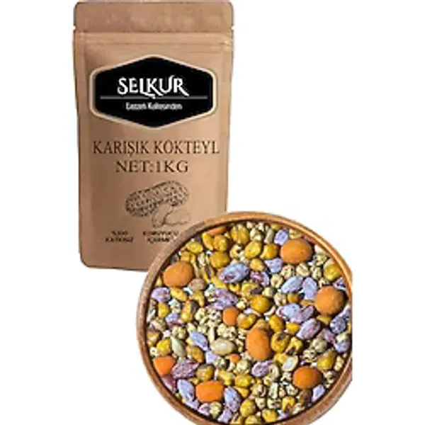 Selkur Karışık Kuruyemiş Çerez 1Kg(Tuzlu Fıstık-Soslı Mısır-Cips Fıstık-Kıtır Leblebi)