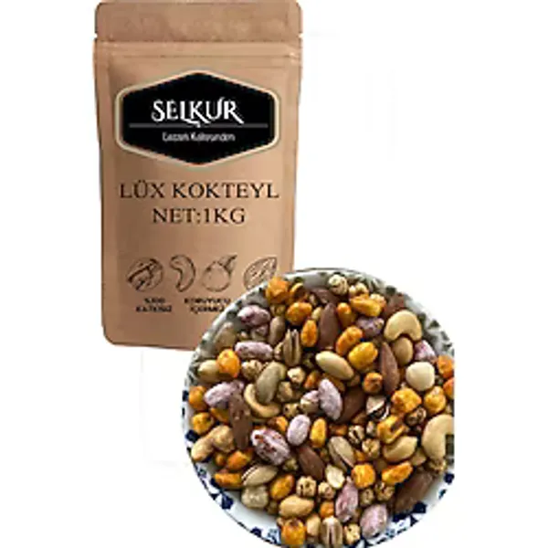 SELKUR Lüx Karışık Kuruyemiş Kokteyl 1kg(KAJU-BADEM-FINDIK-ANTEP FISTIĞI EŞİT MİKTAR)