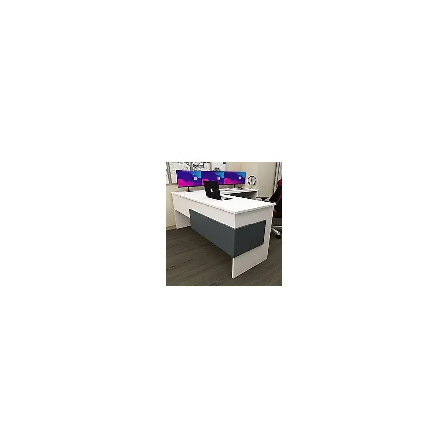 Sell 180 cm L Çalışma Masası Ofis Masası Oyuncu MasasıBeyaz-Antrasit