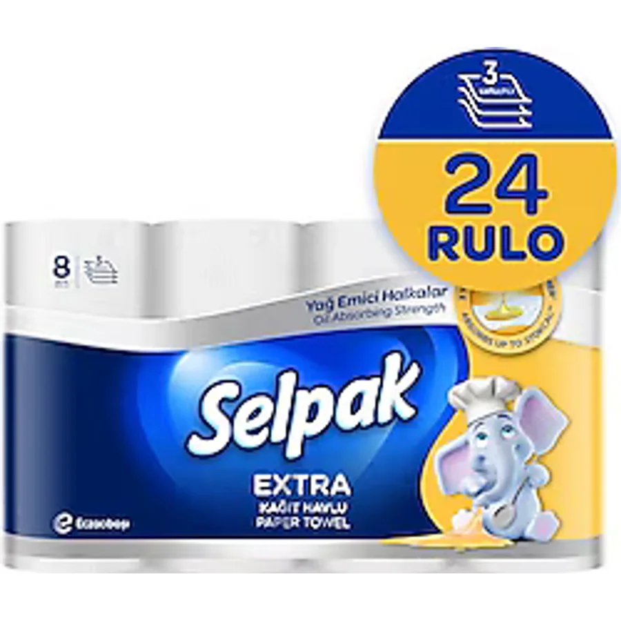 Selpak Extra Yağ Emici 24'lü Kağıt Havlu
