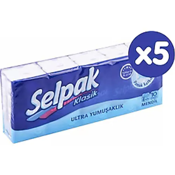 Selpak Klasik Kağıt Mendil 10'lu 5 Adet