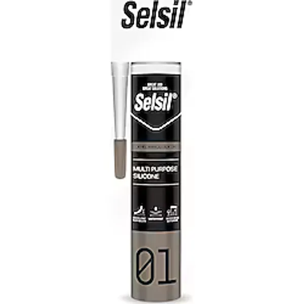 Selsil 280Gr Şeffaf Silikon Mastik, Su Geçirmez Yapıştırıcı Ve Dolgu, Esnek Sızdırmazlık