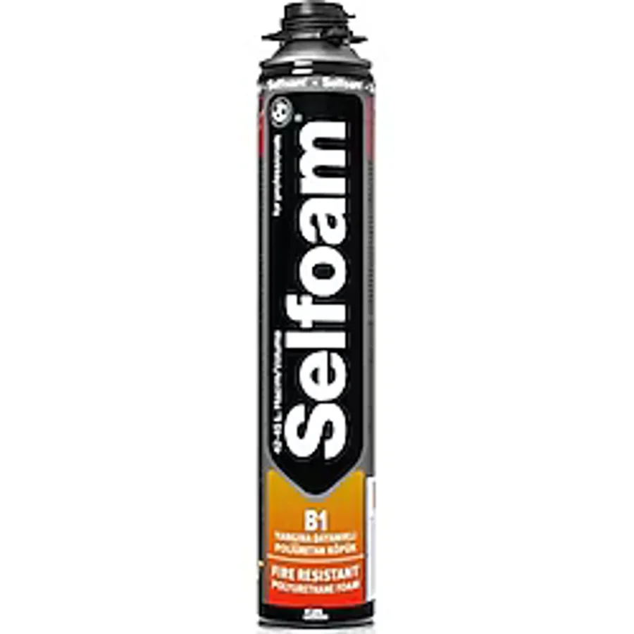 Selsil Selfoam B1 Yangına Dayanıklı Poliüretan Köpük Tabancalı 750 ml Siyah Siyah