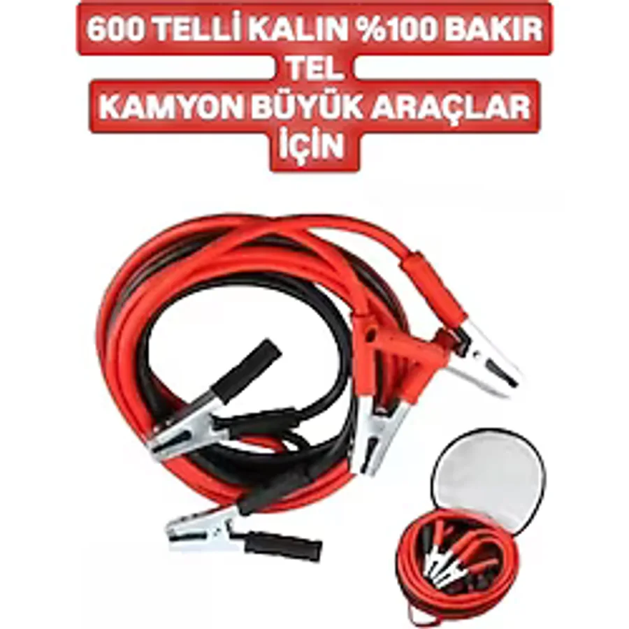 SELTEL 2500 Amper Kalın Akü Takviye Kablosu 2.15 Metre Kalın %100 Bakır