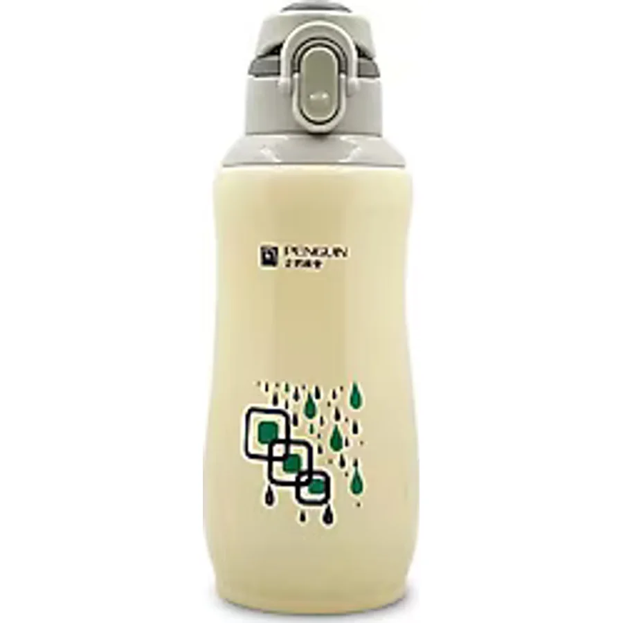 Sema Baby Penguen Kilitli Paslanmaz Çelik Krem Termos 600 ml