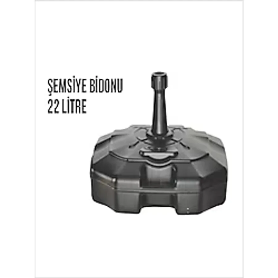 Şemsiye Bidonu (Ağırlık Bidonu - Bayrak, Pano, Reklam Direği İçin) - 22 Litre - 47 x 47 cm - Siyah