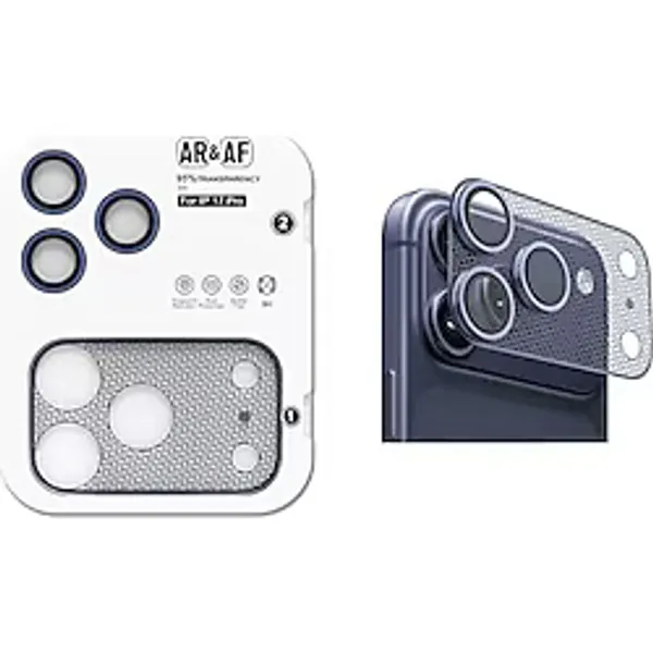 Senon Apple iPhone 17 Pro Zore CL-22 Parmak İzi Bırakmayan Anti-Reflective 2in1 Kamera Lens Koruyucu (Mavi)