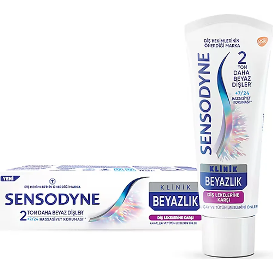 Sensodyne Klinik Beyazlık Diş Lekelerine Karşı 75 ml Florürlü Diş Macunu