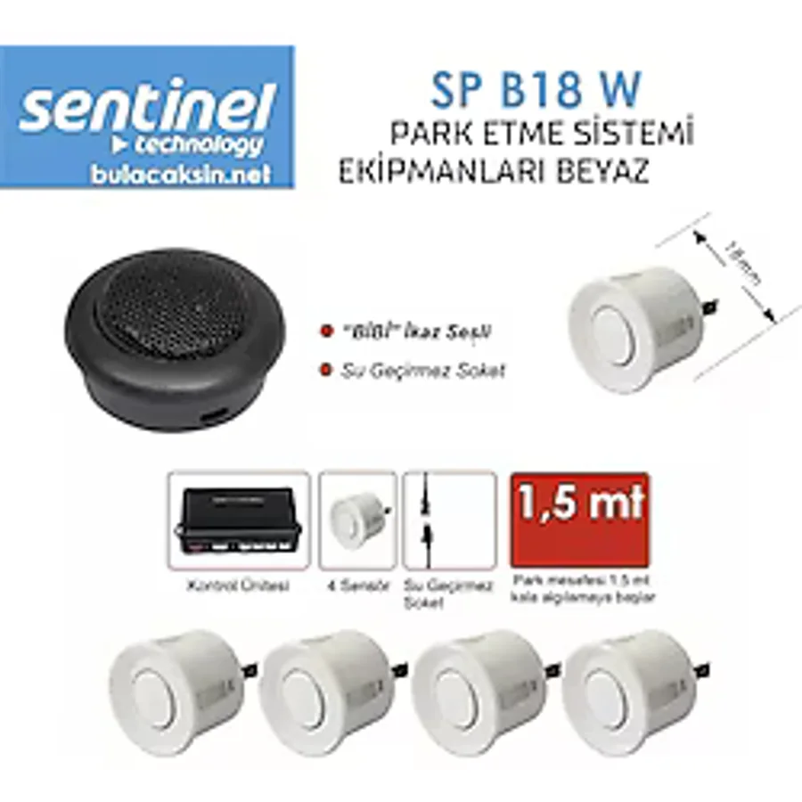 Sentinel Park Sensörü Ses İkazlı 18Mm Beyaz