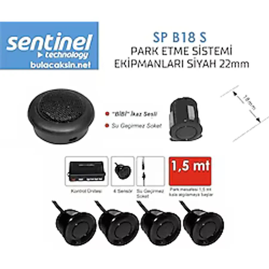 Sentinel Park Sensoru Ses Ikazli 18Mm Siyah