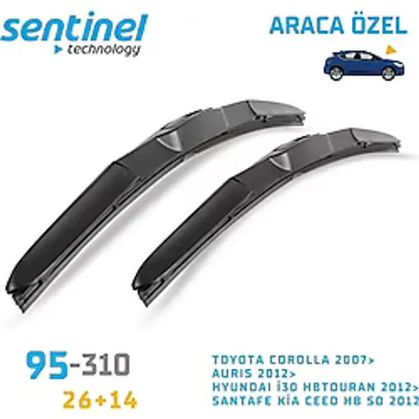 Sentinel Toyota Corolla Ön Cam Sileceği Takım Muz 2007 Sonrası 65cm + 35cm