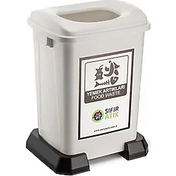 Şenyayla Sıfır Atık Geri Dönüşüm Kutusu 50 lt Beyaz Yemek Artıkları Food Waste