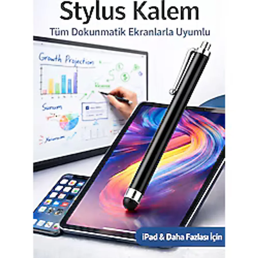 SepetteX Stylus Kalem Tüm Dokunmatik Ekranlarla Uyumlu Telefon Akıllı Tahta Kalemi (iPad Android Windows)