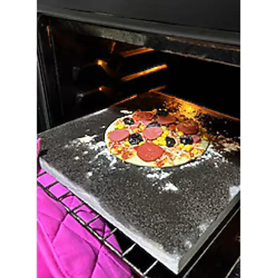 SeplyHome Doğal Pizza Taşı, Fırın Taşı, Ekmek Taşı, Mangal Taşı 30x30 Doğal Bazalt Pişirme Taşı