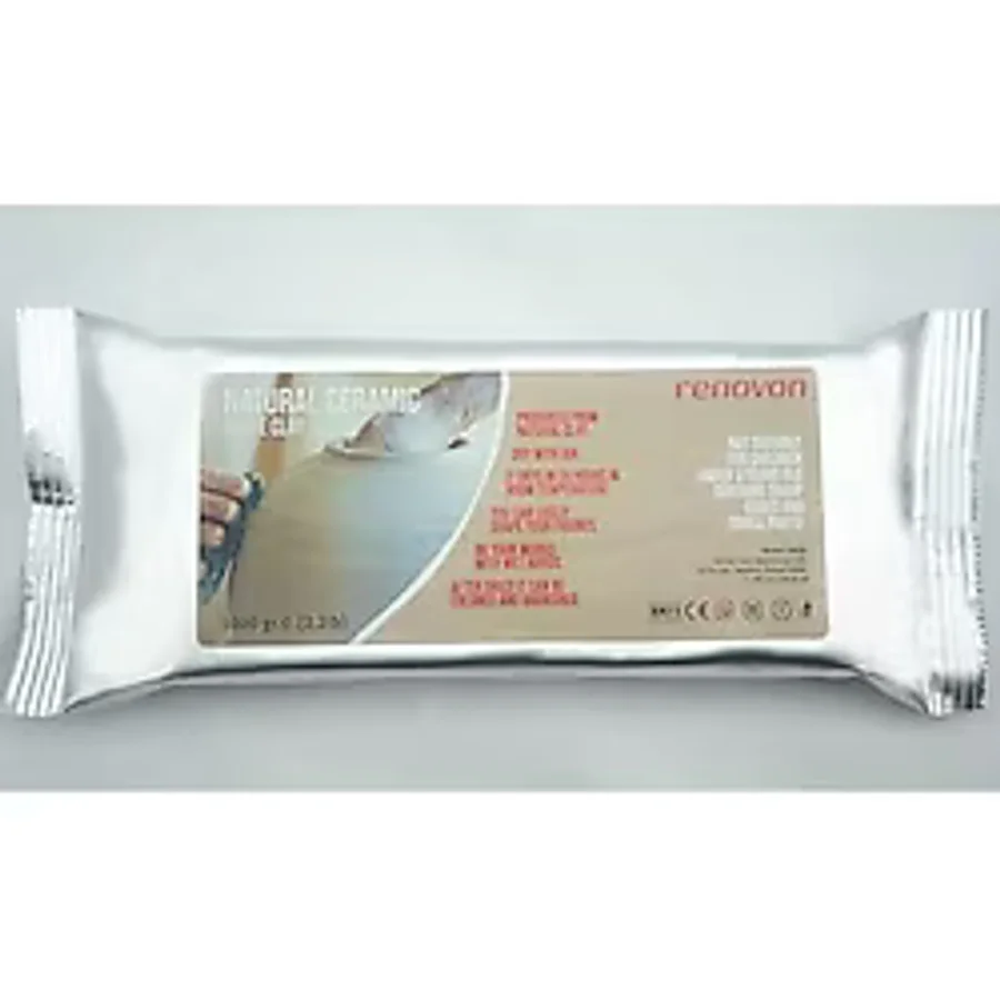 Seramik Kil Hamuru, Beyaz 1000 Gr(1 Kg) Fırınlamaya Gerek Olmayan Güzel Sanatlar Figür Heykel Modelleme Oyun ve Montessori Sınıfları İçin Toksik Olmayan Doğal Kil