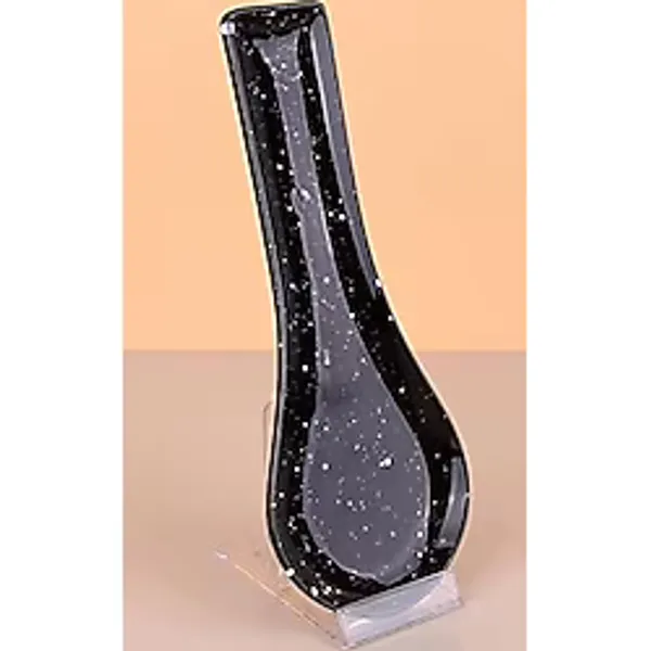 Seramik Kirli Kaşıklık Kepçe Kaşıklık Altlığı 27cm Siyah Granit