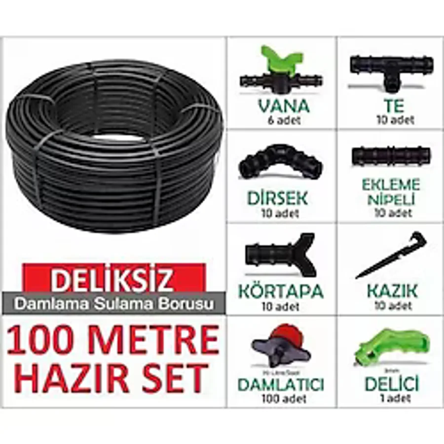 Serdrip Damlama Sulama Hortum Seti Deliksiz 100 M