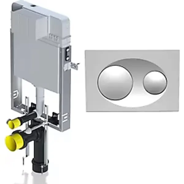 Serel Smooth Gömme Rezervuar 3 'Lü Set (Gövde T020111+Panel P400180+Ank. Ara Kesme Valfi 102151024) T020111bk40