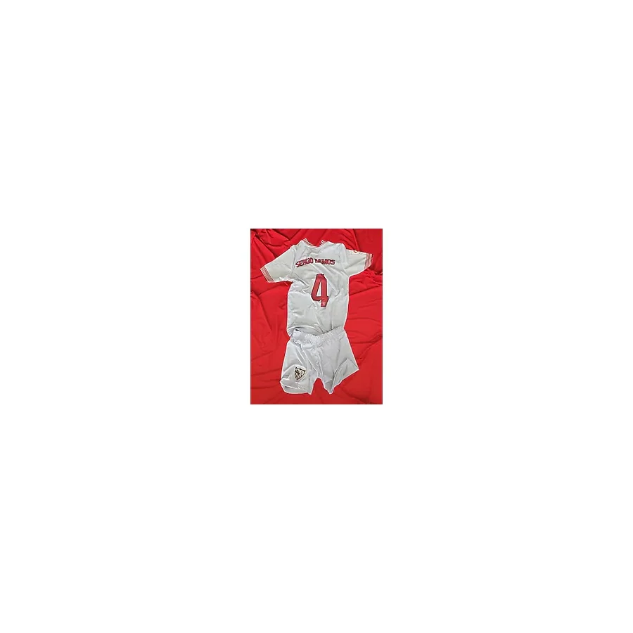 Sergıo Ramos Kırmızı Beyaz Forma - Sergıo Ramos Çocuk Forma Alt Üst Şort Tişört Takım - Beyaz - Kırmızı