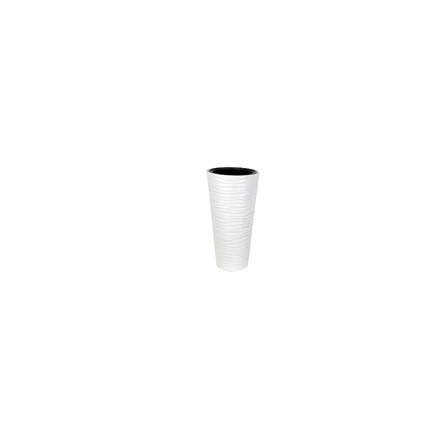 SERİNOVA Kumsal Plastik Beyaz Vazo Saksı Takımı - KVT1