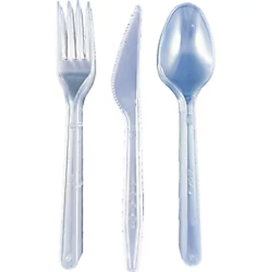 Sert Kalın Plastik Çatal - Bıçak - Kaşık - 1. Kalite Lüks Şeffaf Çatal-kaşık- Bıçak 3 Lü Set 1000 Adet