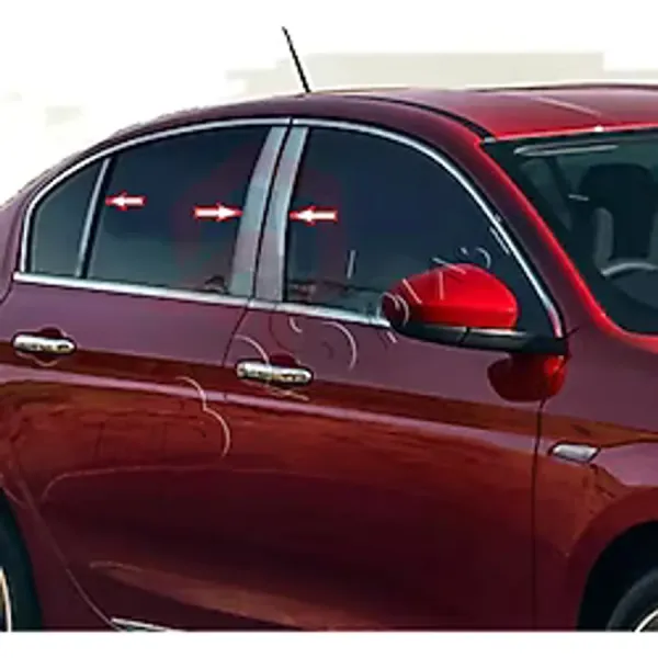Servet Dizayn Oto Fiat Egea Uyumlu 2016-2019 Krom Direk Nikelajı 6 Parça Paslanmaz Çelik